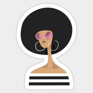 Brunette in Pink Glasses Sticker